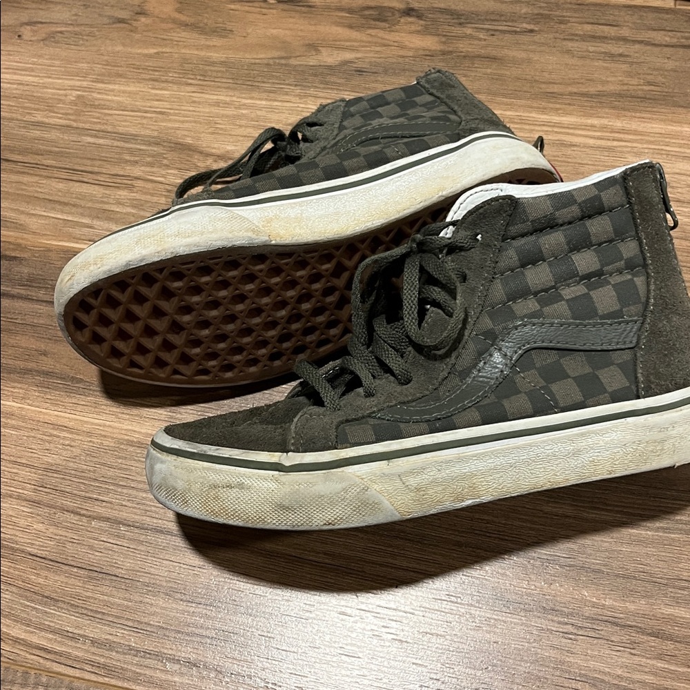 Vans olive green high top Skateboard Shoes